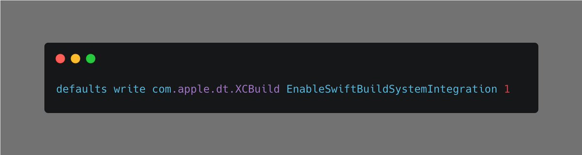Adam9Rush's tweet image. I am interested to see the results using the new build mode, has anyone run some tests yet?
You can enable this by setting the following user default
#iOS #SwiftCompiler #Swift