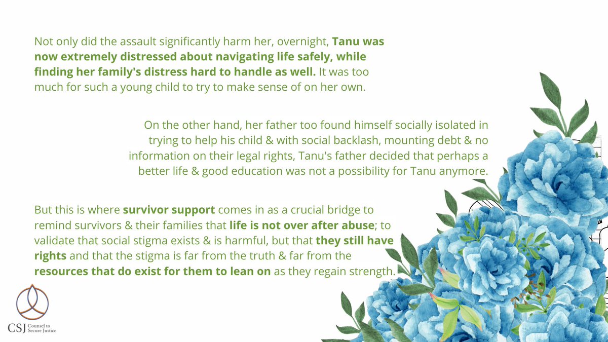 india_csj's tweet photo. Every Wed until the end of April, we will bring you stories that capture a moment of #impact that helped survivors & their families move further towards healing & empowerment. Today, we bring you a snippet of Tanu's story. Read full story at https://t.co/I0tHKg9Id9
#CSJIndia https://t.co/nH9ncQh3ze