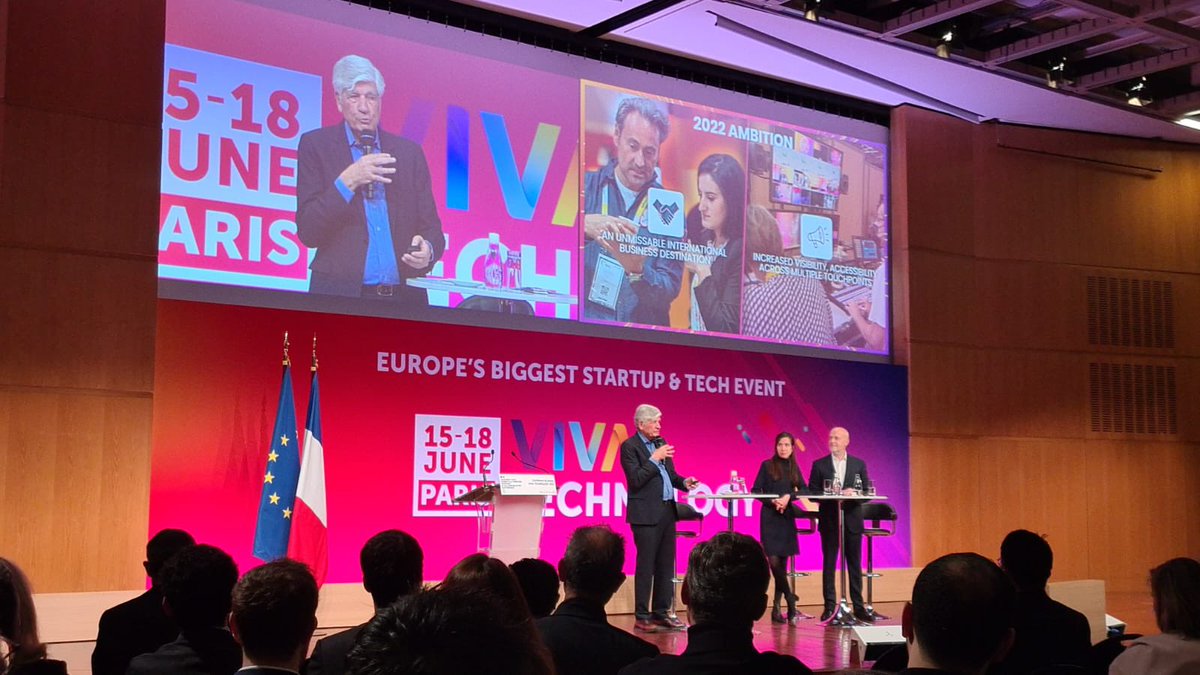 JD (@jdnitlech) on Twitter photo Official <a href="/VivaTech/">Viva Technology</a> press conference with <a href="/cedric_o/">Cédric O</a>, <a href="/CBeaune/">Clément Beaune</a>, Maurice Levy (@publicisgroupe), <a href="/JulieRanty/">Julie Ranty</a> and <a href="/LouettePierre/">Pierre Louette</a>.
140k attendees in 2021 online/offline can't wait to see #vivatech2022 edition!
<a href="/presseorange/">Service Presse Orange</a> <a href="/LesEchos/">Les Echos</a> <a href="/kyribacorp/">Kyriba</a> <a href="/Iris_Capital/">IRIS</a> Official <a href="/VivaTech/">Viva Technology</a> press conference with <a href="/cedric_o/">Cédric O</a>, <a href="/CBeaune/">Clément Beaune</a>, Maurice Levy (@publicisgroupe), <a href="/JulieRanty/">Julie Ranty</a> and <a href="/LouettePierre/">Pierre Louette</a>.
140k attendees in 2021 online/offline can't wait to see #vivatech2022 edition!
<a href="/presseorange/">Service Presse Orange</a> <a href="/LesEchos/">Les Echos</a> <a href="/kyribacorp/">Kyriba</a> <a href="/Iris_Capital/">IRIS</a>