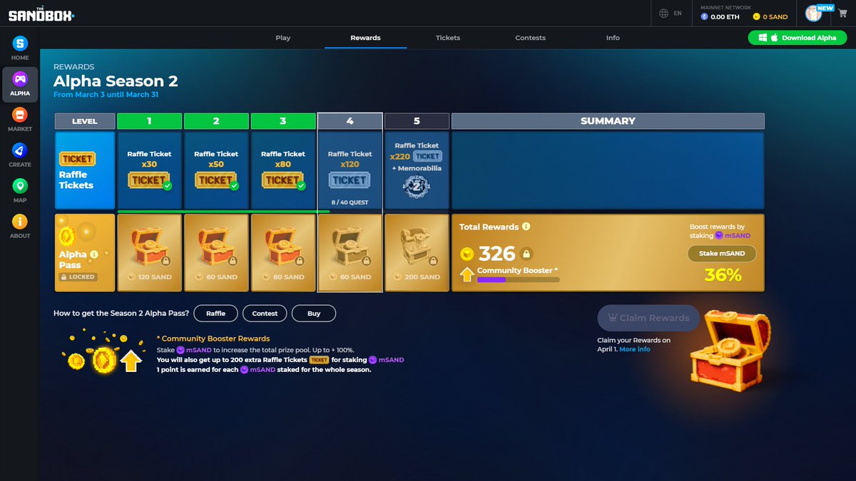 shanicestinnet1's tweet photo. @TheSandboxGame I just participated in the daily #SandboxAlphaS2Contest for a chance to earn up to 1,000 $SAND! Starting March 14 -  Show your Raffle Tickets. Check out my screenshot below! 👇 #SandboxAlphaS2 https://t.co/RRfCNyHBqf