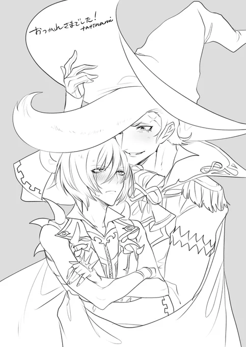 tatinamiさん(@tatinami666 )がグラデカ本お疲れ様絵を描いて下さってヒーッてなってる
ご褒美だ〜〜!!見て〜〜かわいい〜〜〜〜😭グは頭もりもりかわいいしデは細さが際立っちゃってかわいいね…感謝… 
