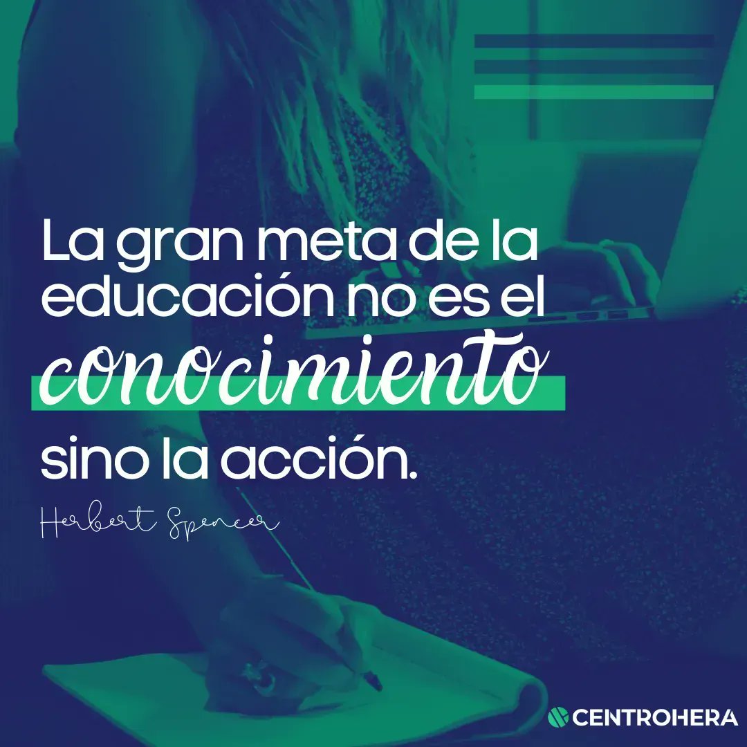 centro_hera's tweet photo. La gran meta de la #educación 👩🏻‍🏫 no es el conocimiento 💭, sino la acción 🙌🏼.

- Herbert Spencer -

¡#Buenosdías! 👋🏼

#FelizMiercoles #educacionsocial #trabajosocial #integracionsocial #formacion #motivacion #siempreaprendiendo #Oposicion #intervencionsocial #mediacion https://t.co/n4RJXmK2At