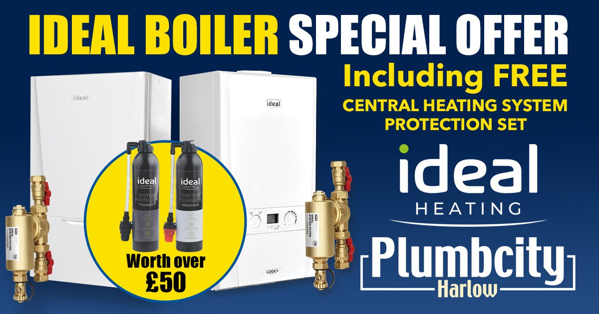 Special offer at Plumbcity Harlow this month. Purchase ANY Ideal Heating boiler and receive a FREE central heating protection set (worth over £50). Ask staff for more details. Offer available while stocks last. #Heating #Boiler #Freebie