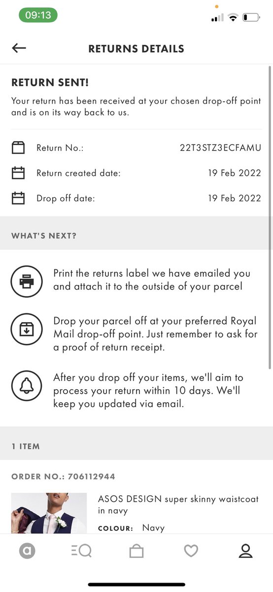 DanielRacheter's tweet photo. @ASOS I am still awaiting a return confirmation for a return I sent 19/02/22. Please can you get back to me on this. https://t.co/1dcowLIRQ1