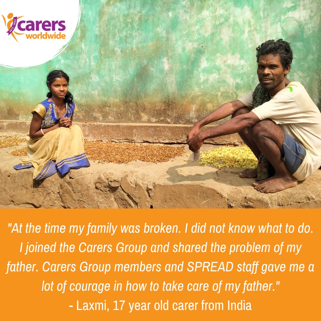 CarersWorldwide's tweet photo. Our first #YoungCarer is Laxmi, a 17 year old carer from India who cares for her father who suffers from #mentalillness. With support from our partner #NGO @spreadkoraput, Laxmi now has hopes for the future and no longer feels alone.
#YoungCarersActionDay #Isolation #HumansCare https://t.co/WOMv1Qfvbz