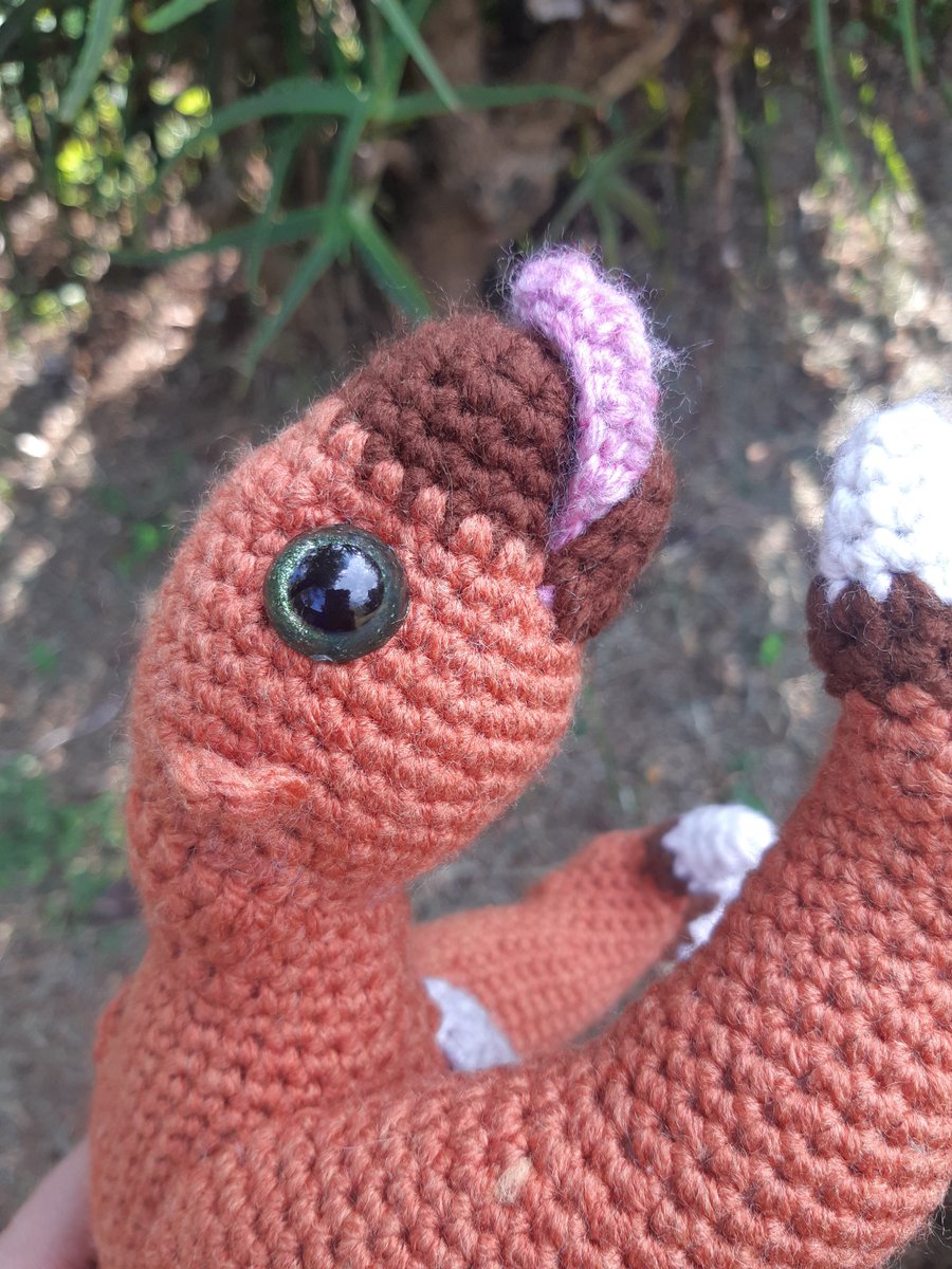 AmyPanikowski's tweet photo. I love the thought & detail Jen puts into her patterns. They are fun & challenging & she puts bits of info about the animal in her patterns.
Crocheted with wool by Charity (Marron, Brick, and Wheat). Eyes handpainted by me.
#crochet
#Megatherium
#NerdCrochet
#amigurumi https://t.co/y3tJqksRet