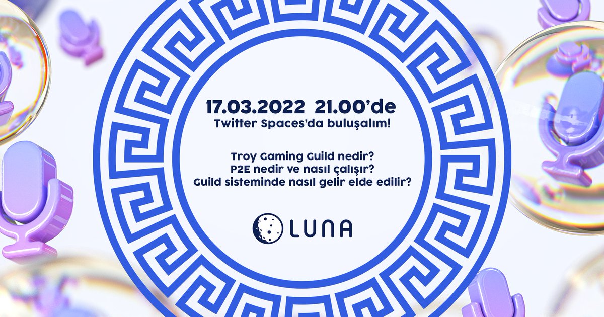 troyguild's tweet photo. 🗓️Yarın kurucumuz @mertechie @LunaDAO_'nun konuğu oluyor!
🐴#TroyGG Nedir?
🕹️#P2E Nedir?
🎮P2E'nin Nasıl Çalışır?
🎰Nasıl Gelir Elde Edilir?
başlıkları ve çok daha fazlasını konu alacak olan "Yeni Nesil Oyunculuk: #PlaytoEarn" bu Perşembe saat 21.00'da Twitter Spaces'da! https://t.co/808p7D61q2