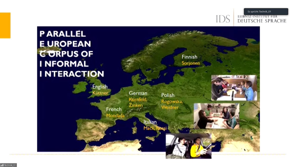 IDS_Mannheim's tweet photo. Für das Parallel European Corpus of Informal Interaction (PECII) werden in versch. Sprachen informelle alltägl. Aktivitätstypen, die nicht extra für die Zwecke der Aufnahme stattfinden &amp; vergleichbar sind, gefilmt, so Jörg Zinken, @LaurenzKornfeld &amp; Uwe-A. Küttner (IDS). #IDSJT22 https://t.co/DvhLCJHSz0