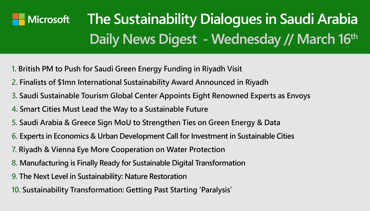 The Sustainability Dialogues in Saudi Arabia: Daily News Digest.