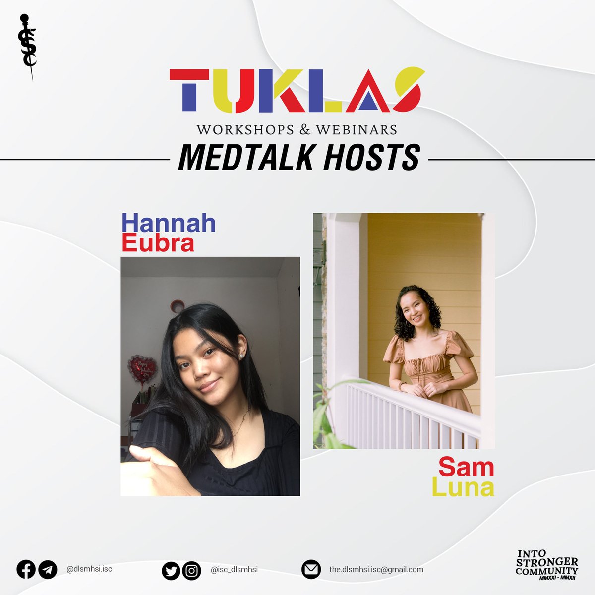 isc_dlsmhsi's tweet image. Get to know the hosts and moderators of our events and segments for this year&apos;s Lasallian Days celebration!

Graphics by Hanney Urbanozo

#Tayo2022
#IntoStrongerCommunity 
#ISC2021