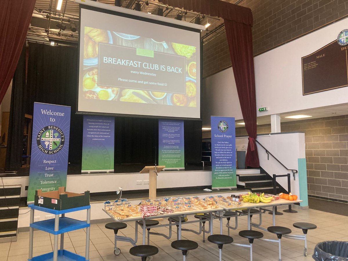 Breakfast club is back! Every Wednesday for ALL pupils to enjoy...<a href="/stbenedictsren/">St Benedict's High School</a>
