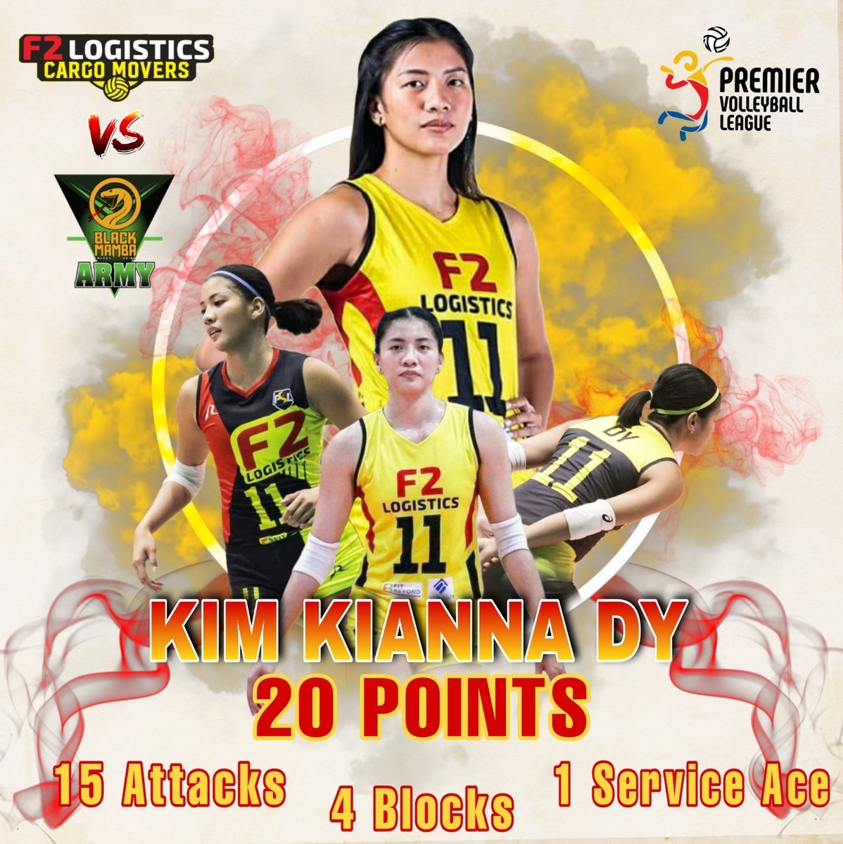 kkdwightfam's tweet photo. Today's Player of the Game is none other than Point City/Queen @KiannaDy 🔥❤💛💪 Well distributed 20 points from our Queen! 

What an opening game with KKD putting EXCLAMATION POINT to win the game!!! Congratulations @F2CargoMovers! https://t.co/MVXK8Lp6cG