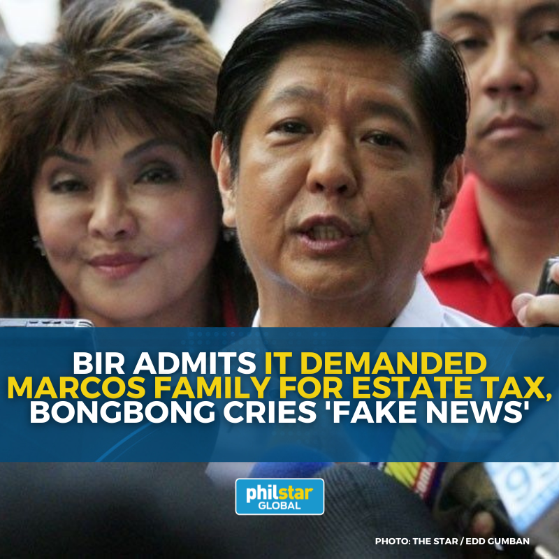 PhilstarNews's tweet photo. P203.8B OWED

The Bureau of Internal Revenue has admitted to have sent a written demand to the Marcos family regarding the payment of their estate tax liabilities amounting to 203.8 billion pesos.

READ: https://t.co/2bDrcox1mL https://t.co/8Obc6LiLCF