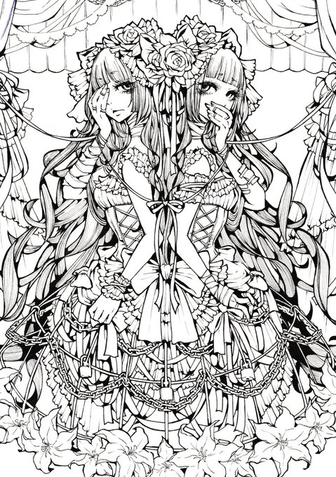 線画の段階が一番楽しいかも('ω') 