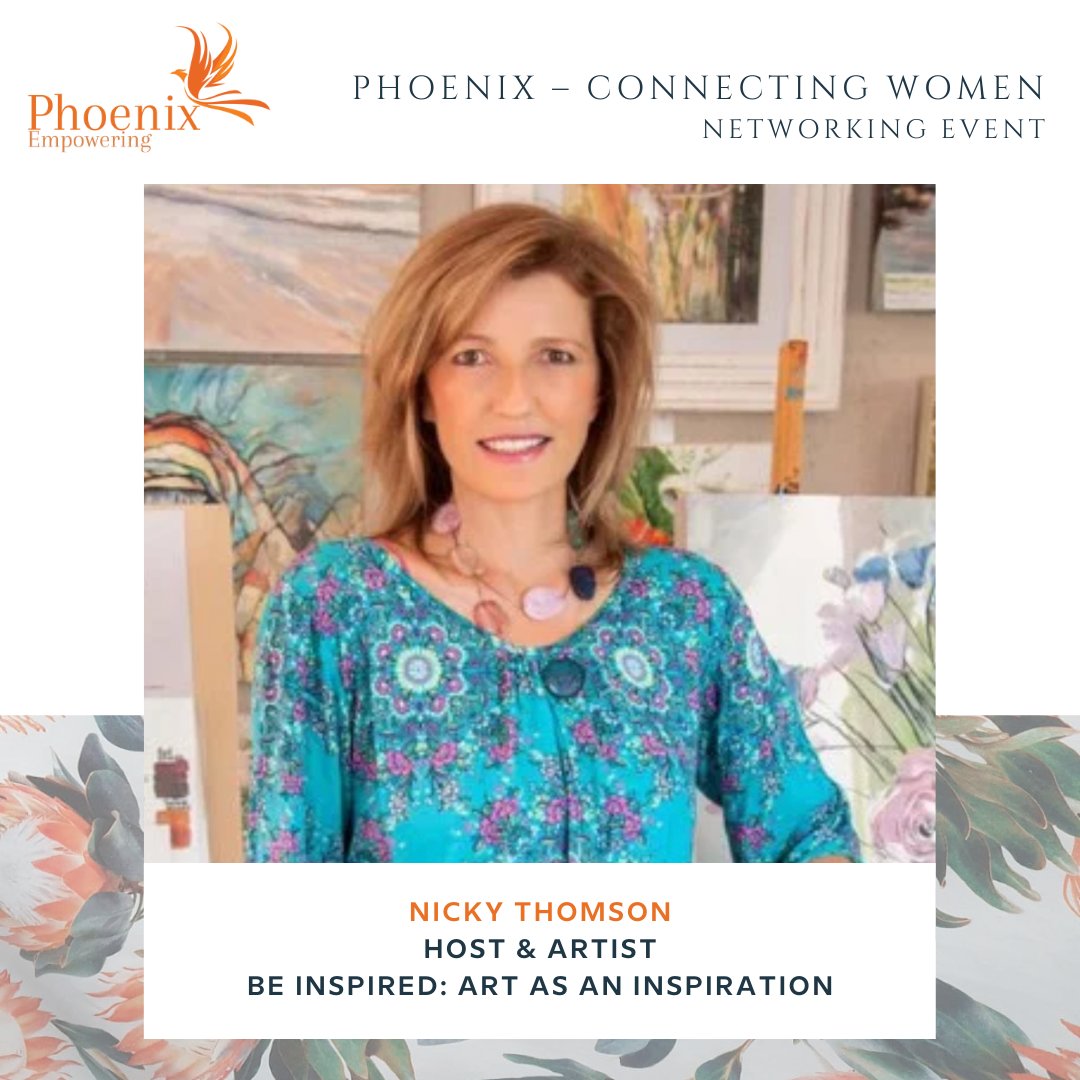 PEmpowering's tweet photo. PHOENIX CONNECTING WOMEN – MEET OUR PANELISTS 

Introducing panelist: Nicky Thomson – Host and Artist.

🗣 Nicky will be speaking about art as an inspiration...

✨ Be prepared and be inspired with Phoenix Empowering.

👉 Register for this event here: https://t.co/eSYXCvU7DO https://t.co/FadZZbd0sh