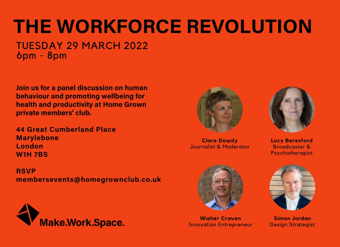 kabinspace's tweet photo. Join us for this special panel discussion @Home_Grown_Club! Our Founder, Walter Craven, will be discussing changing human behaviour and its impact on the future of the workplace.

More details here: https://t.co/ltVOdnxoKS

#makeworkspace #futureworkplace #workplacedesign https://t.co/959AIDR5Iq