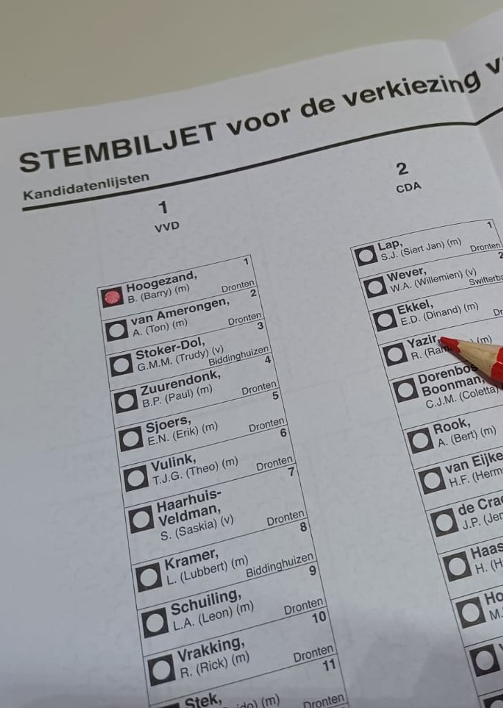 Mooi om hele dag door berichten te ontvangen van mensen die op mij en <a href="/VVDDronten/">VVD Dronten</a> gestemd hebben. Ook veel berichten uit het buitengebied 💪Geeft grote verantwoordelijkheid en extra veel motivatie. Heb je nog niet gestemd? Dat kan nog tot 21u! #Flevoland #Dronten #gr2022 #vvd