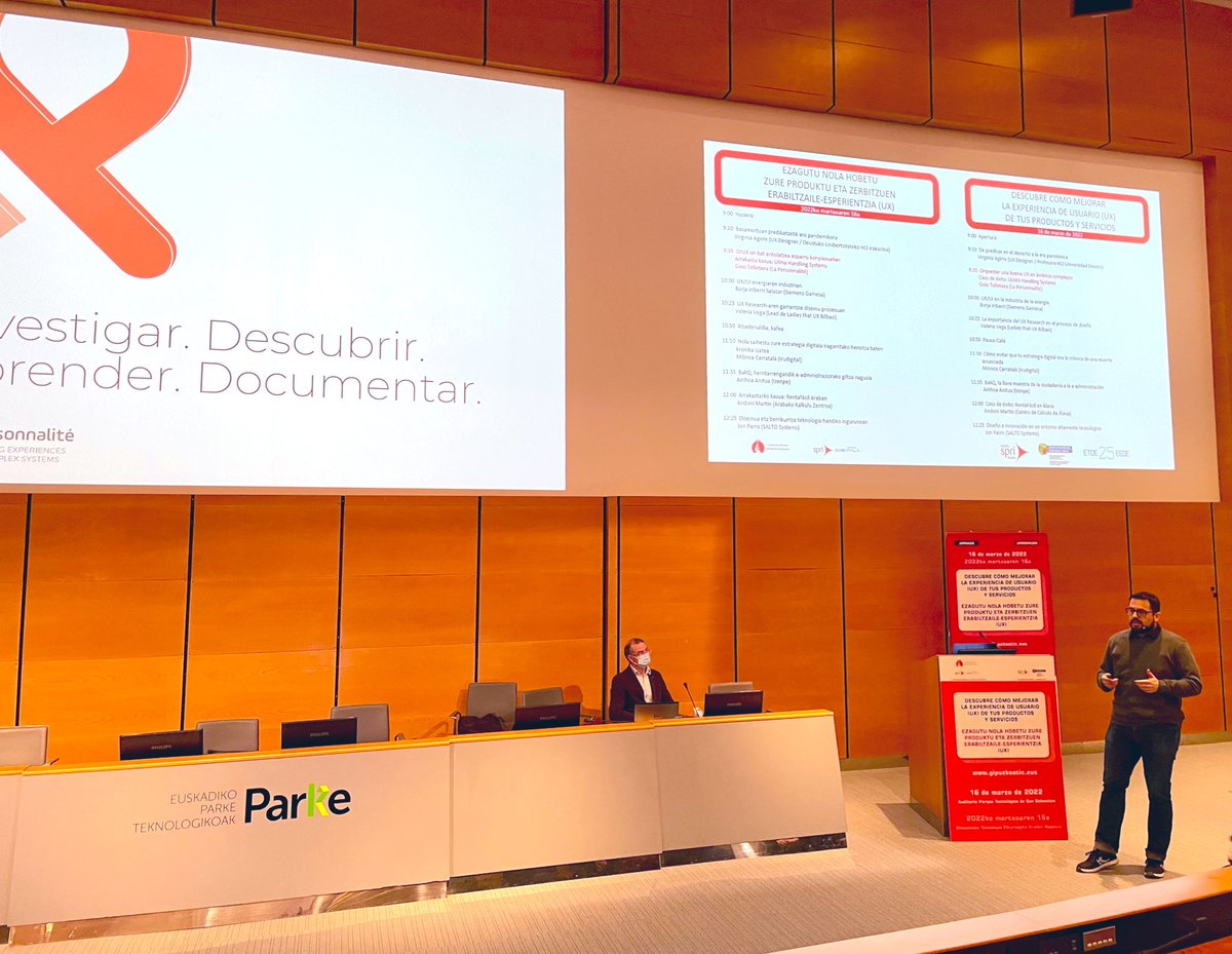 Turno de Goio Telletxea (<a href="/maxkuri/">Goio Telletxea (@maxkuri@mas.to)</a>), de <a href="/lapersonnalite/">La Personnalité</a>: “Orquestar una buena UX en ámbitos complejos - caso de éxito: ULMA Handling Systems”. #ux #uxdesign