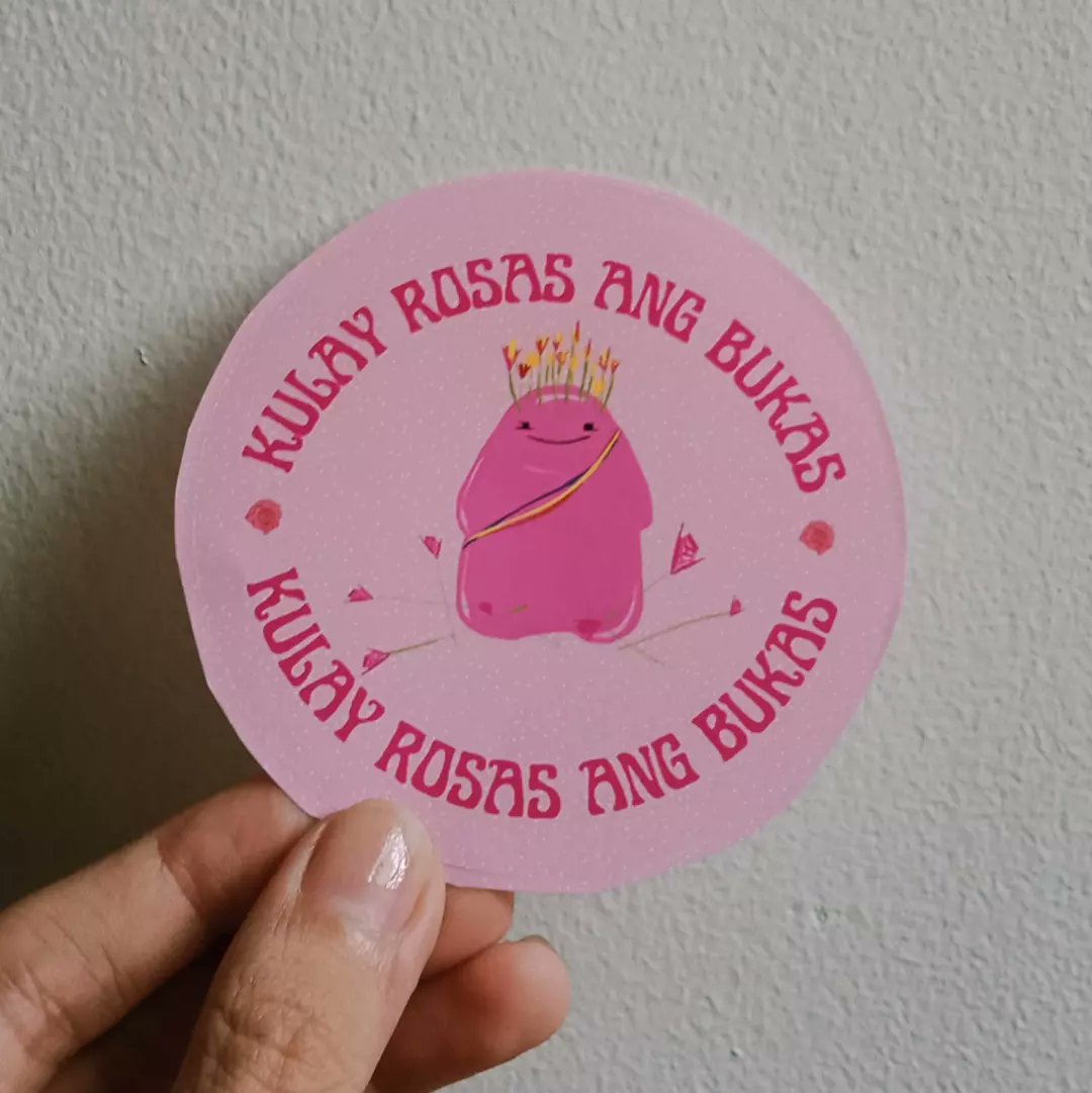 kylayaan's tweet photo. Leni x Anyag and All You Need is Love stickers are here! I'm giving them away during rallies, but you can buy sa Shopee too! Mehehe

https://t.co/36bTfgRsRk 💗✨ 

#KulayRosaAngBukas #Anyag https://t.co/tHHFyXyepL