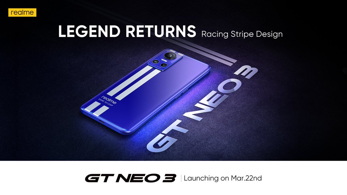 skyli_realme's tweet photo. Racing stripes design for #realmeGTNEO3. Speak out your expectations on speed. https://t.co/DL1me3GYUR