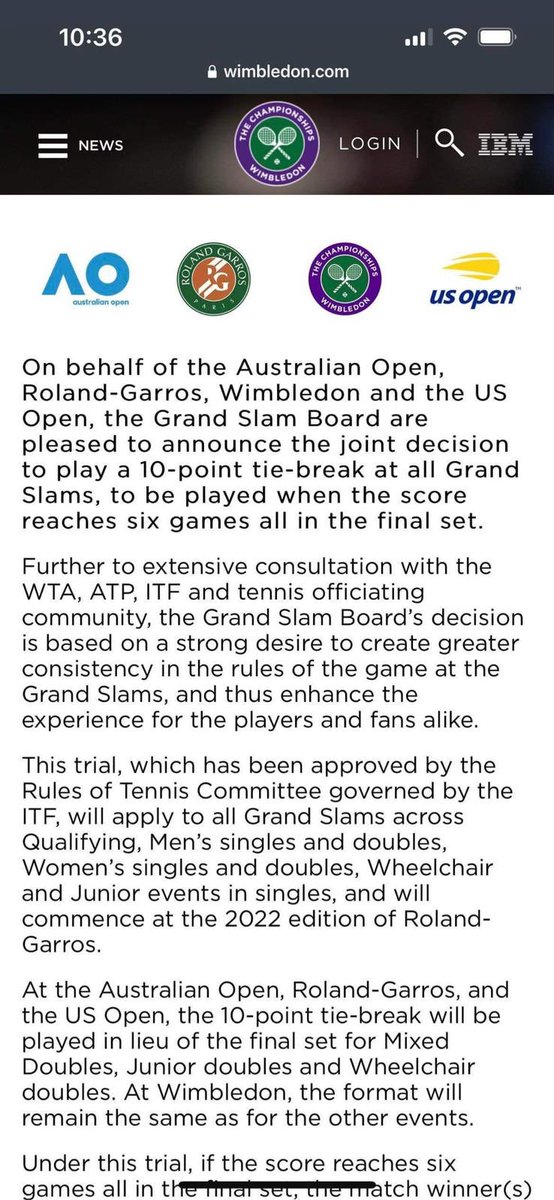 GameSetAndTalk's tweet image. 🚨 A partir de Roland-Garros, tous les Grand-Chelems vont introduire un tie-break en 10 points à 6/6 dans le set décisif. 

Adieu les matchs épiques, les dramas, les nuits interminables et j’en passe. 😭

Qu’en pensez-vous ? Au moins, cela uniformise chaque Majeur. 🤔