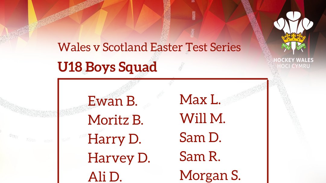 HockeyWales's tweet photo. Hockey Wales National Age Group squads for the Easter test series against Scotland have been announced 👇

From the 15-17th April, our U18 boys &amp; girls face Scotland in Glasgow, while the U16 squads take on the nation on home turf  🏴󠁧󠁢󠁷󠁬󠁳󠁿🏴󠁧󠁢󠁳󠁣��󠁿

🔗 https://t.co/uCNlJS0MTc https://t.co/bYLDhwx5Mg