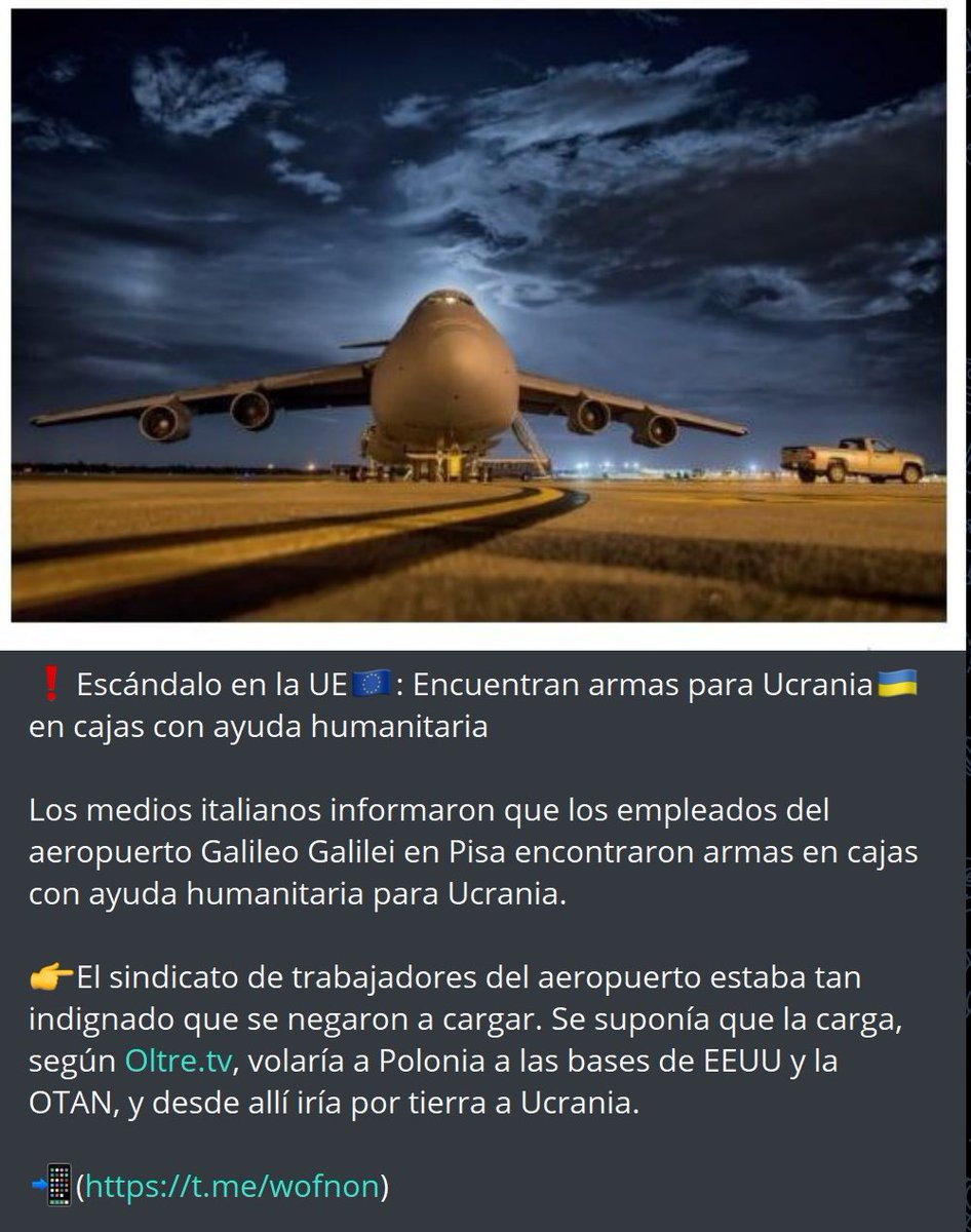 EurekaNews10's tweet photo. Escándalo en la UE🇪🇺: Encuentran armas para Ucrania🇺🇦 en cajas con ayuda humanitaria https://t.co/pjqiLOfkMe
