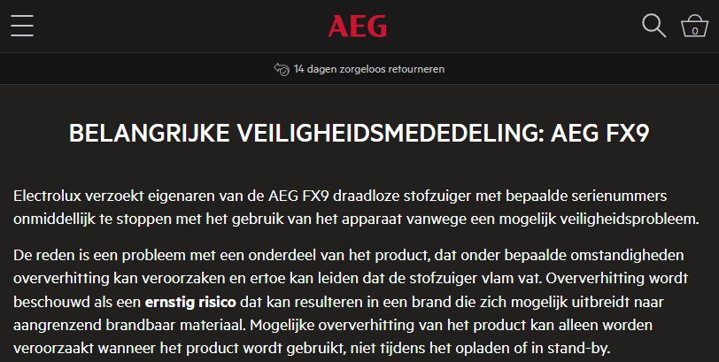 Stofzuiger met kans op brand....

aeg.nl/support/safety…

#wiljeniethebben #brandveiligleven