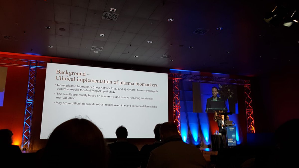 womensbrainpro's tweet photo. Dr. Palmqvist presenting new data on fully automated plasma biomarker analysis for AD in #adpd2022 #elecsys @adpdnet https://t.co/GcaxonTkP4