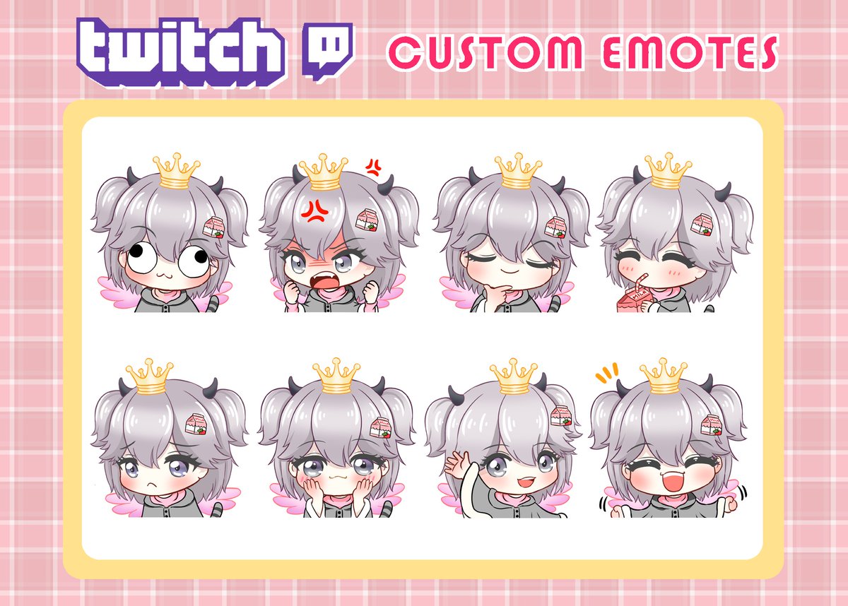 kusa_am's tweet photo. Not fully recovered from Covid but can not stand for the cute character of Cremia Drakuul. 

Thanks to @CremiaDrakuul for your trust and kindness. Wishes the best for you and looking forward to our next project.

#Chibi #TwitchEmote #TwitchEmoteArtist #Vtuber https://t.co/RkZDka1Wrk