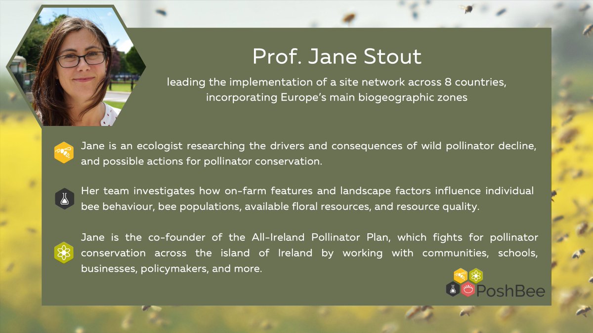 poshbee_eu's tweet photo. ๐Meet the PoshBee team๐
@JaneCStout from @tcddublin is leading the implementation of a site network, incorporating Europe's main biogeographic zones
๐Her research focuses on drivers of #wildpollinator decline & actions for #conservation
#PoshBeeFaces
More about Janeโฌ๏ธ https://t.co/WceO7kQXak