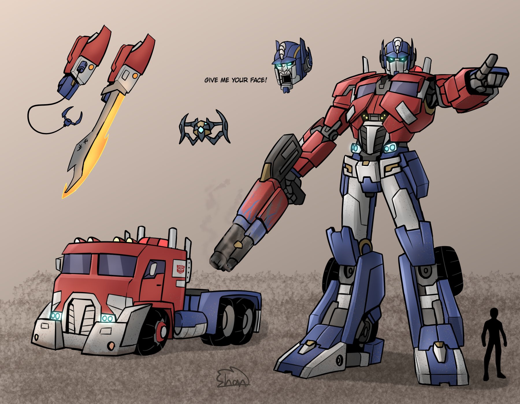 Shan4rt (Commissions full) on Twitter: "Reworked my Optimus Prime design,  again #Transformers #Optimusprime https://t.co/IivMS2fviq" / Twitter