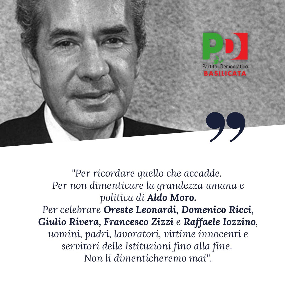 PdBasilicata's tweet photo. 16 marzo 1978 - 16 marzo 2022 https://t.co/WXc7iWL7et