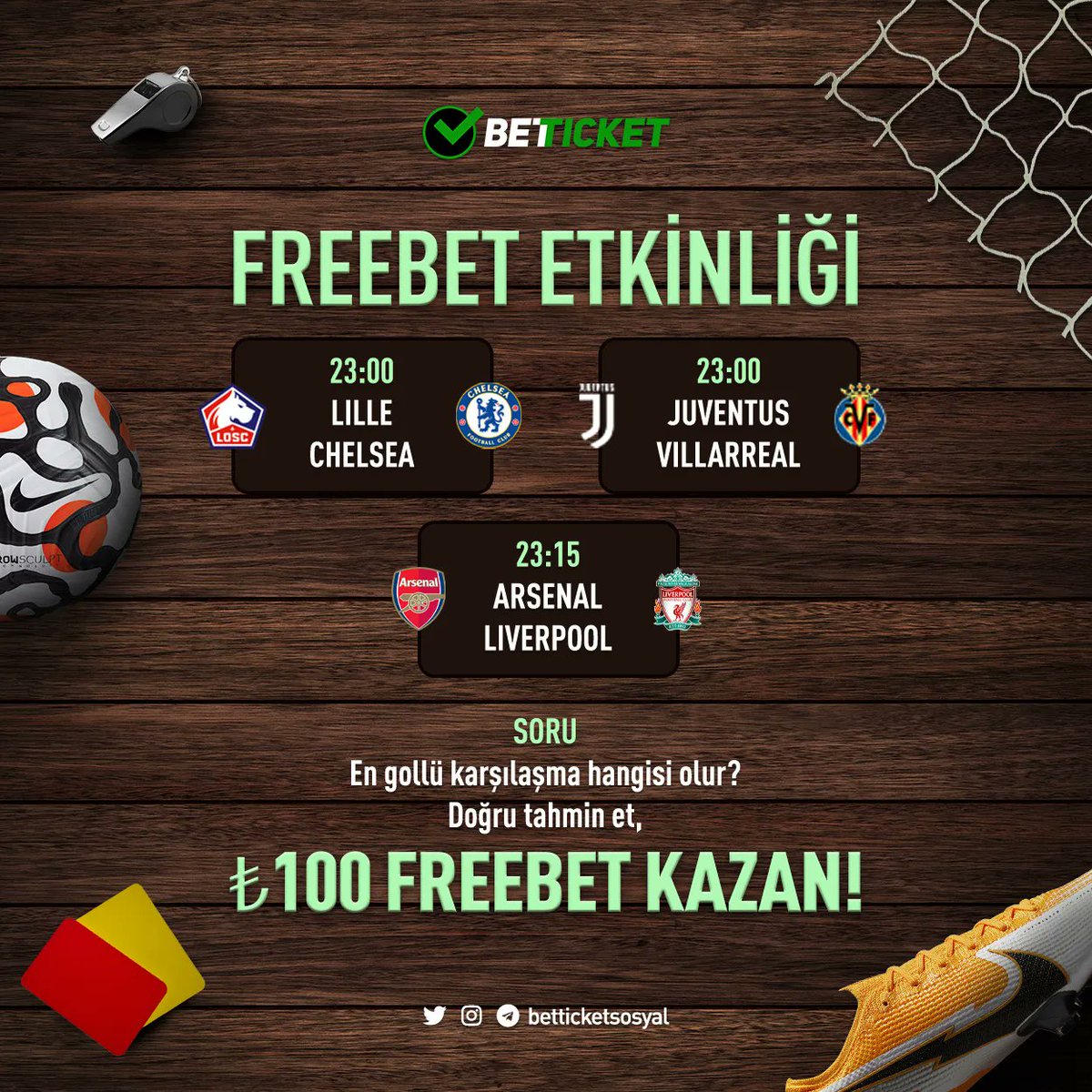 100 TL Freebet seni bekliyor!

En gollü karşılaşmanın hangisi olacağını doğru bil, 100 TL Freebet kazanma fırsatı yakala!

Son 3 günde minimum 50 TL yatırım ve RT'yi unutma!

Katılım Linki: buff.ly/3u3AmhI
Kurallar Linki: buff.ly/3Ch6K3t