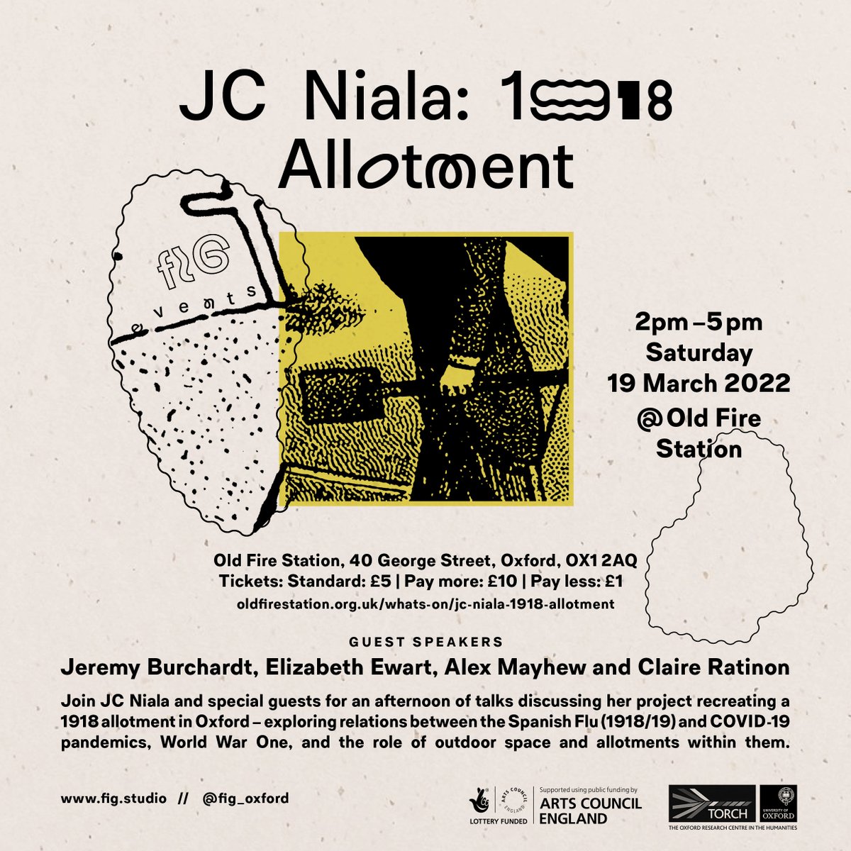 This Sat 2-5pm 1918 Allotment event! w/ @jcniala @claireratinon @AlexCMayhew & others
oldfirestation.org.uk/whats-on/jc-ni… 
Book & exhibition launch >5-7pm after in the gallery. 
Buy book online > blackwells.co.uk/bookshop/produ… 
@ArtsatOFS @blackwelloxford @TORCHOxford @makespaceoxford @FusionArtsOx
