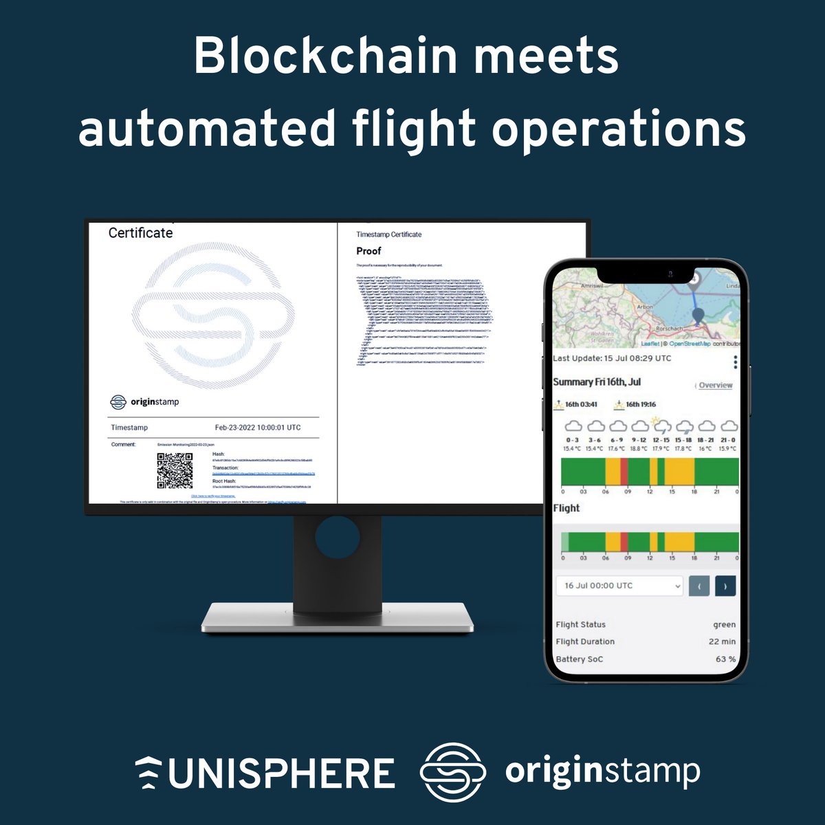 We are more than happy to have partnered with @OriginStampCom to use their blockchain technology combined with our Software Platform to transparently automate flight operations of drones and air taxis at scale.

For more information, see our press release: eu1.hubs.ly/y0wdqC0