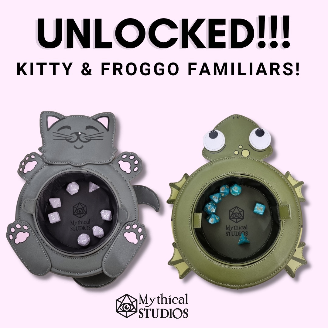 TheMythicalShop's tweet photo. THANK YOU ALL SO MUCH!!! Kitty and froggo is now unlocked!!! #DnD #dungeonsanddragons #boardgames #dicetray #ttrpg https://t.co/7Tp2jUxbPb