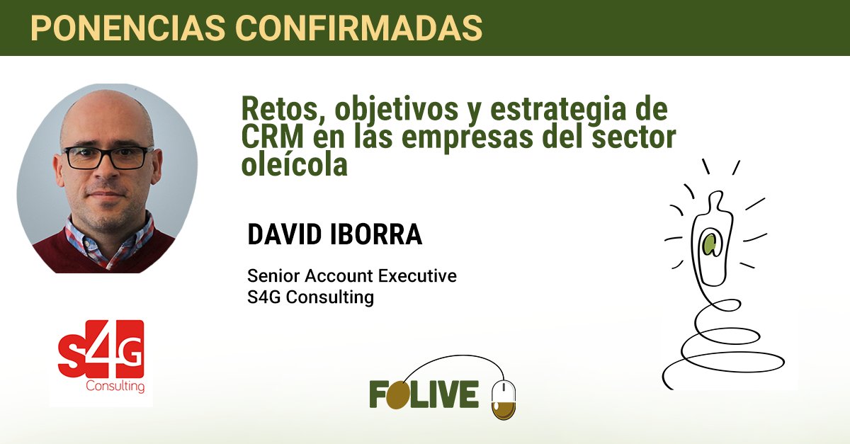 💥¡Ponencia confirmada! David Iborra, Senior Account Excutive de <a href="/S4GConsulting/">S4G Consulting</a> participará en #Folive2022. 👇👇👇

¿Te lo vas a perder? ¡Regístrate gratis ahora! 
👉 folive.vfairs.com/es/registratio…