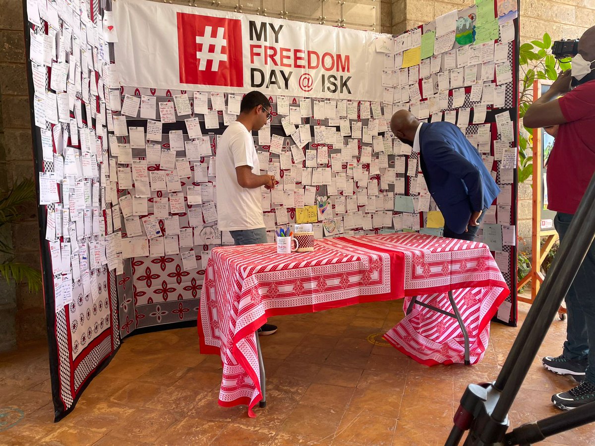 ISKnews's tweet photo. We're so excited to have the @CNN crew on campus joining us as we mark #MyFreedomDay2022! @LarryMadowo #isklions #iskpassion #iskcreativity #iskambition https://t.co/jv5vB7nqh4