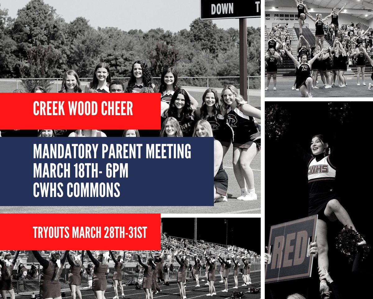 Parent meeting for cheer tryouts is this Friday!