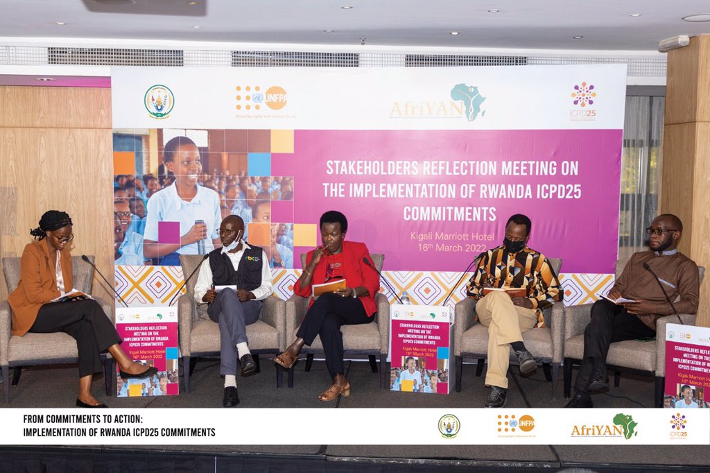 AfriYAN_Rwanda's tweet photo. Happening Now: A Panel discussion on how to accelerate the realization of the #ICPD25Rw commitments Action Plan with a special engagement of the youth. Where are we? What needs to be done to move faster? Our panelists are weighing in. #ICPD25commintments🇷🇼 #fromCommitments2Action https://t.co/FGNbIO5ptS