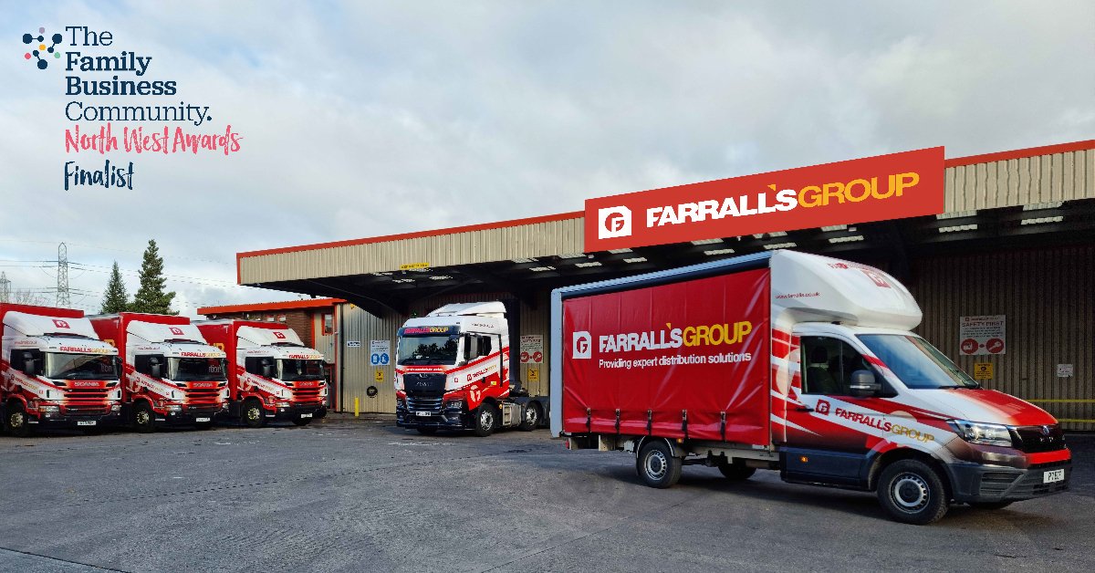 Farralls_Tspt's tweet image. We were over the moon to find out we are finalist for the Haulage &amp;amp; Logistics category of the North West Family Business Awards 2022!

Read more 👉 ow.ly/RiH550IisKL

#NWFBA2022 #familybusiness #familybusinessawards #awards #familydeliveringpeaceofmind #proud #teamwork