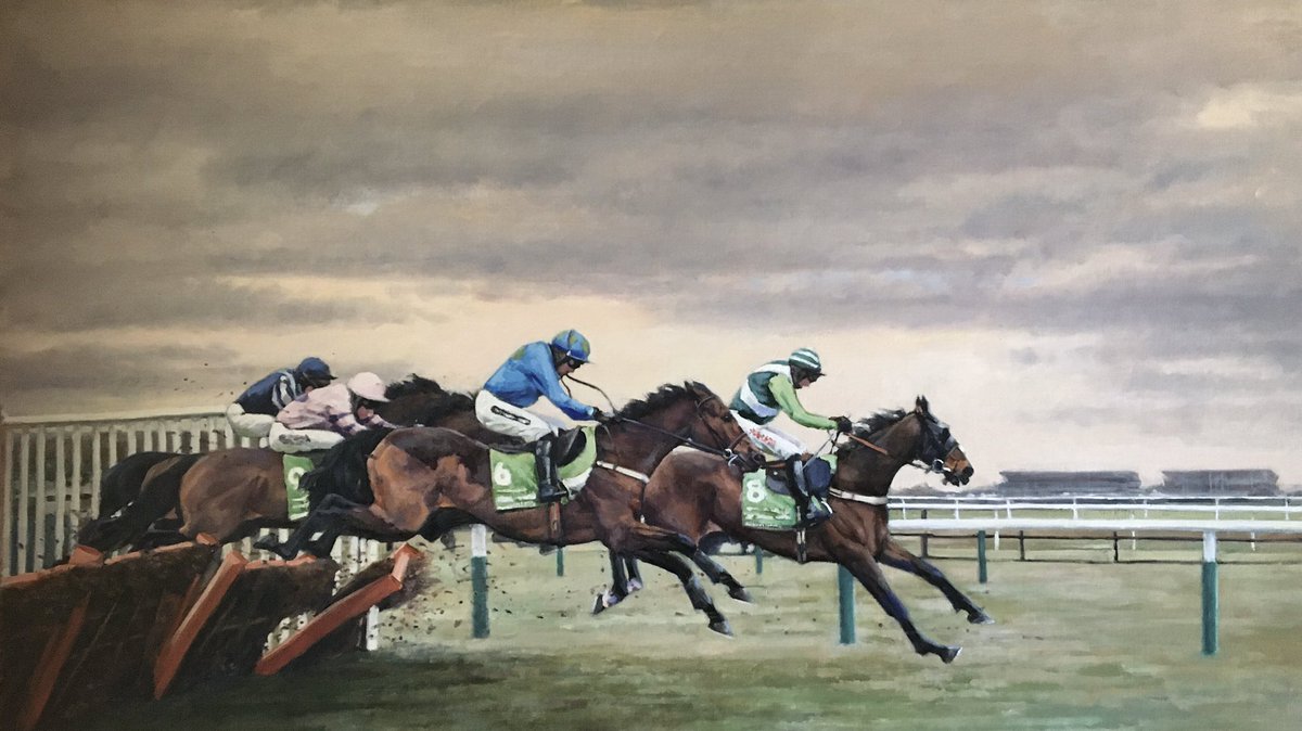Delighted to be exhibiting 4 paintings with Equestrian Art International <a href="/EquestrianArtUK/">Equestrian Art</a> <a href="/CheltenhamRaces/">CheltenhamRacecourse</a> <a href="/cheltenhamfest/">Cheltenham Festival</a> this week. ‘Hurricane Fly and <a href="/Ruby_Walsh/">Ruby Walsh</a> Champion Hurdle. <a href="/sqweezy/">Louise Pollard</a> #HorseRacing #racehorses #oilpainting #galloping #Jumping #exhibition