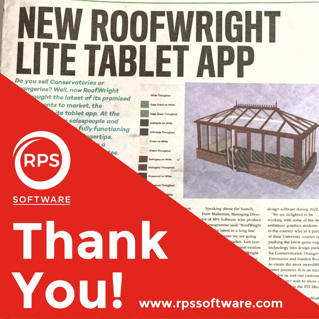 RPSSoftwareUK's tweet photo. Have you read the latest edition of the @ProInstaller1 Magazine?
We would like to say a massive ‘Thank You’ to #ProInstaller for this amazing article about our #RoofWright #software and how it can benefit installers within the #fenestration industry.
https://t.co/5DCYepzXOa https://t.co/ml7UVA0iH1