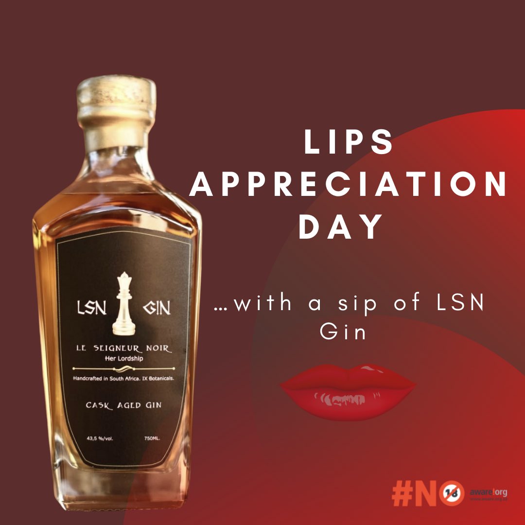 lsngin_za's tweet photo. You can celebrate this day by sipping our cask aged gin, kissing a loved one or with a big smile. All hail the queen! #lips #bottletothemouth #lsngin https://t.co/Blejb7GwnR