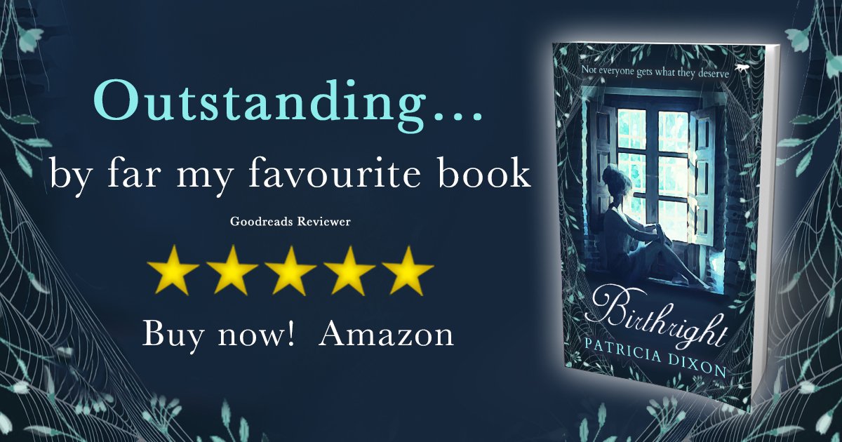 ✨Out now!✨ 'Birthright' by Patricia Dixon!

‘Heart-wrenching… I loved everything about it… an absolute gem of a read… My best read for 2022’, Goodreads Reviewer, ⭐⭐⭐⭐⭐

Get your copy now for just £0.99!
geni.us/BirthrightPubl…
#bookaddict #booklaunch