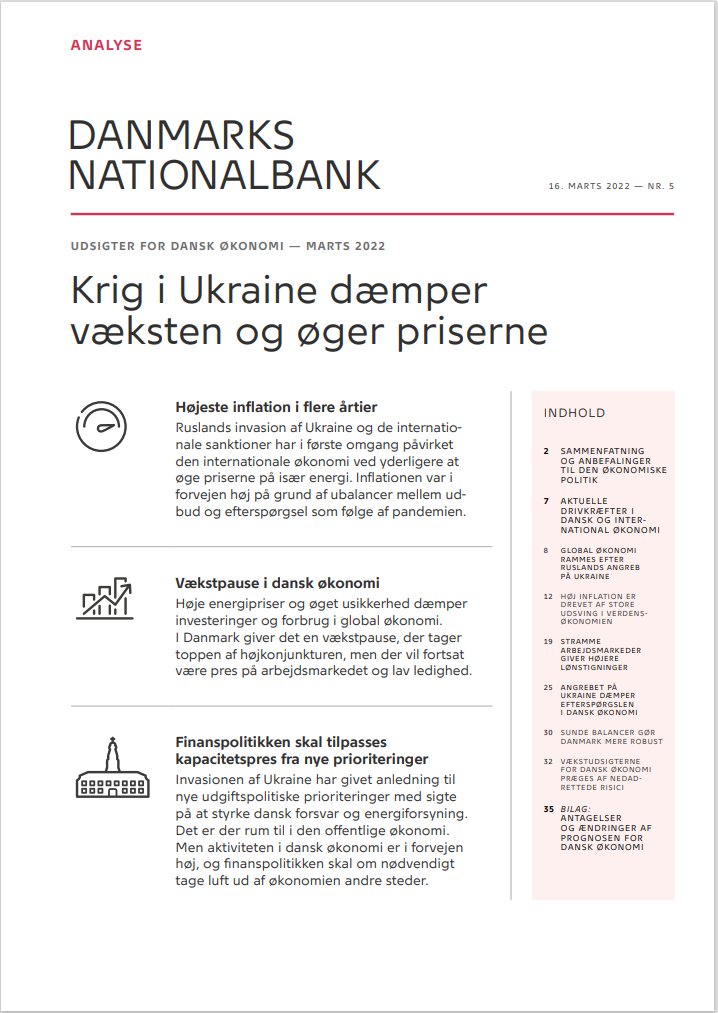ThomasHarr4's tweet photo. I dag har vi publiseret vores to halvårlige flagship publikationer: Udsigter for Dansk Økonomi og Monetære og Finansielle Tendenser. Et stort tak til medarbejdere i banken, der har lagt meget arbejde i at få publikationerne færdige til tiden givet den ændrede virkelighed https://t.co/p0VpDQg595