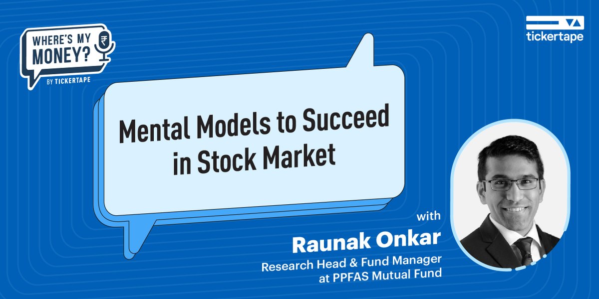 TickertapeIN's tweet photo. Tune in to our latest episode as Raunak Onkar talks about the mental models for your success in the #StockMarket 👇

https://t.co/ikieM1nutZ https://t.co/E8GICcV6rm