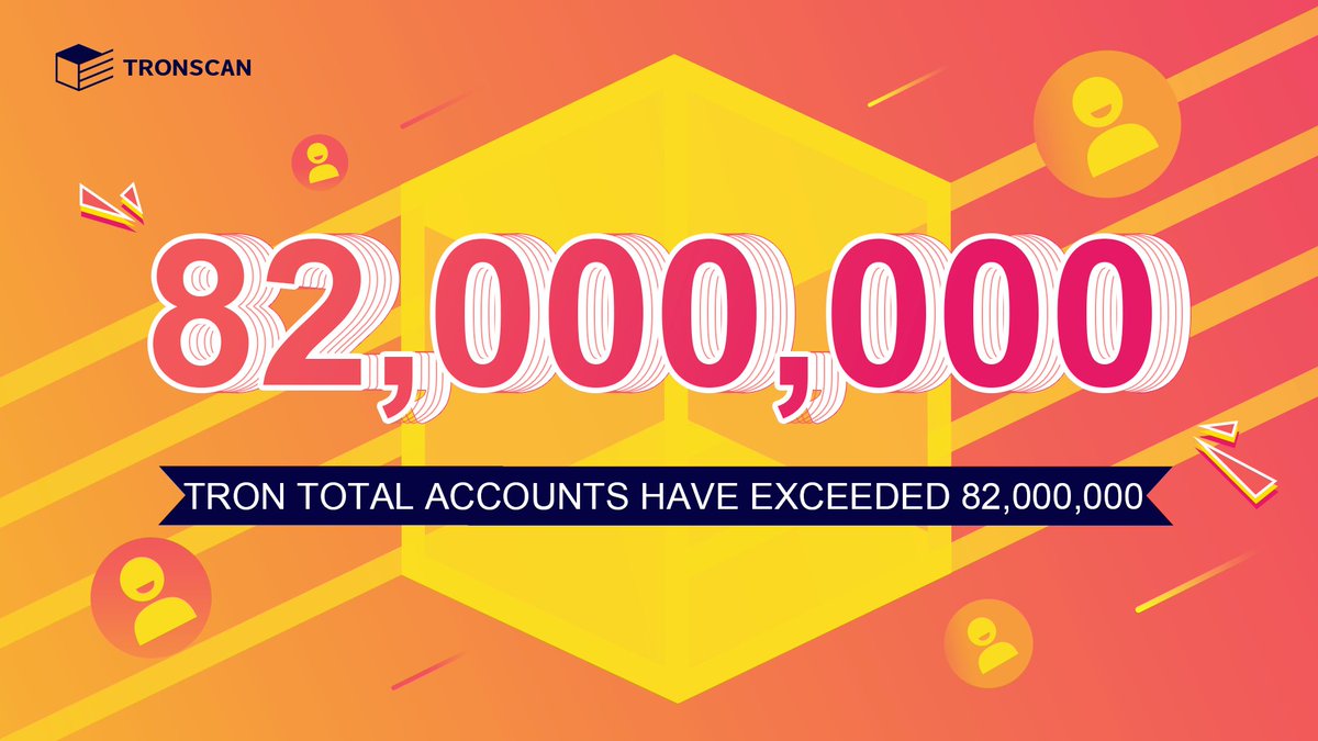 TRONSCAN_ORG's tweet photo. 🎉🎉🎉Congratulations!!! #TRON 's total accounts have reached 82,001,447, exceeding 82 million!

🚀#TRON ecosystem has developed rapidly and continues to make efforts to decentralize the web.  

🥰Appreciation to all #TRONICS https://t.co/ol1YXh4r0Q