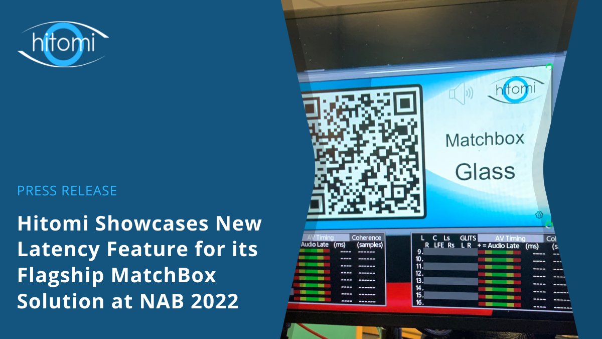 HitomiBroadcast's tweet photo. At April’s @NABShow we’ll be demonstrating the latest enhancement to #MatchBox’s capabilities. Read more ahead of the show here: https://t.co/AFC3ANR1bg #remoteproduction #virtualproduction #MatchBoxGlass #MatchBoxAnalyser #MatchBoxGenerator #lipsync #alignment #NABShow2022 https://t.co/fZSf44NmeC